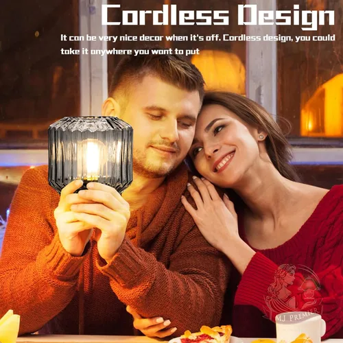 Miniatura 4 de MJ PREMIER Lámpara de mesa con temporizador operada con baterías, lámparas inalámbricas para decoración del hogar, luz nocturna a pilas con foco