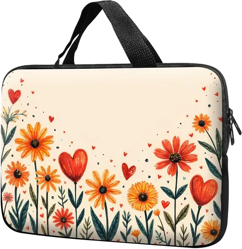 Miniatura 20 de Funda para laptop con asa de 10 pulgadas, impermeable, diseño de lentes de sol de alpaca, funda para computadora compatible con MacBook Air, Pro