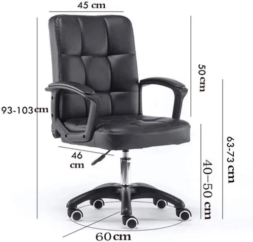Miniatura 2 de Silla de computadora reclinable para almuerzo, silla cómoda para oficina, hogar, reposabrazos fijo ergonómico (A)
