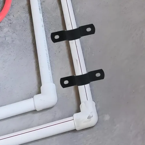 Miniatura 5 de MY MIRONEY Abrazaderas de tubo de metal negras en forma de U, abrazaderas de tubo en forma de silla de montar, diámetro de 0.59 pulgadas con 2