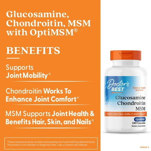 Miniatura 3 de Doctor's BEST Glucosamina condroitina MSM - Suplemento de apoyo a la salud articular para mujeres y hombres, apoyo nutricional para la fuerza