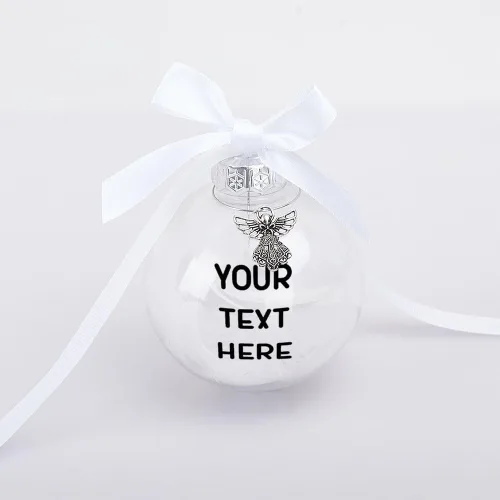 Miniatura 4 de Adorno redondo personalizado para decoración del árbol de Navidad, nombre de texto personalizado, adorno de bola de Navidad, recuerdo personalizado