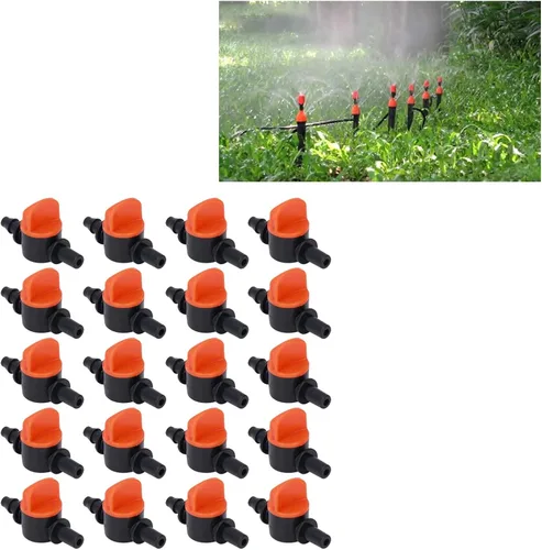 Miniatura 6 de Alvinlite 50pcs Drip Irrigation Switch Irrigation Control Valve Two Size End 1/2 Inch 1/4 Inch Drip Valve Gate Switch Valves Hose Connectors Barbed