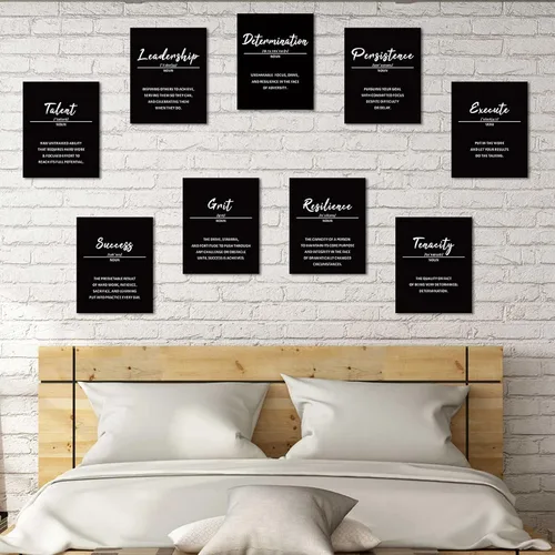 Miniatura 6 de 9 piezas de láminas artísticas para pared con frases inspiradoras, carteles con dichos motivacionales y citas, impresión positiva, decoración