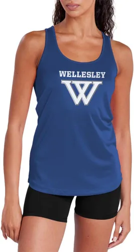 Miniatura 67 de Camiseta deportiva sin mangas oficial de NCAA Collegiate para mujer, con espalda cruzada, colección con logotipo primario
