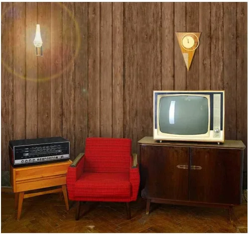 Miniatura 24 de wall26 - Patrón de paneles texturizados de madera vertical retro crema - Mural de pared, papel tapiz extraíble, decoración del hogar - 100x144 Crema