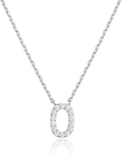 Miniatura 77 de PAVOI 14K White Gold Plated Cubic Zirconia Initial Necklace Letter Dainty Necklaces for Women