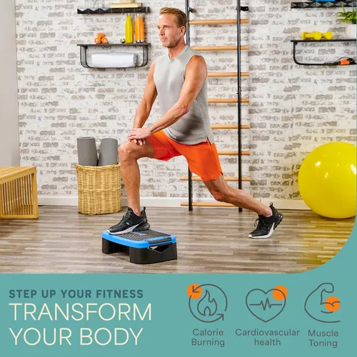 Miniatura 2 de Lifepro - Tabla de equilibrio aeróbico 4 en 1 y plataforma de ejercicio escalonada, plataforma inclinada multifuncional, ajustable, antideslizante