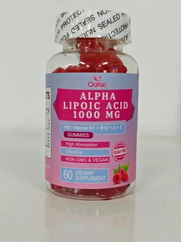 Miniatura 2 de Gomitas de ácido alfa lipoico de 1000 mg con vitamina B1, B12, A, E, suplemento de ALA masticable sin azúcar de alta absorción para apoyo