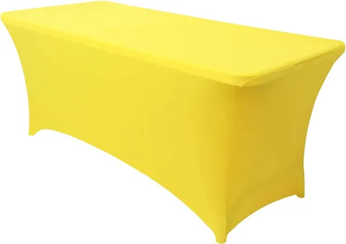 Miniatura 21 de Obstal Funda de mesa de elastano elástica de 4 pies para mesas plegables estándar, paquete de 2 manteles rectangulares universales ajustables