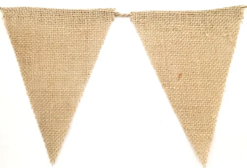 Miniatura 2 de LWR CRAFTS Banderines de arpillera triangular, 13 piezas, 10 pies