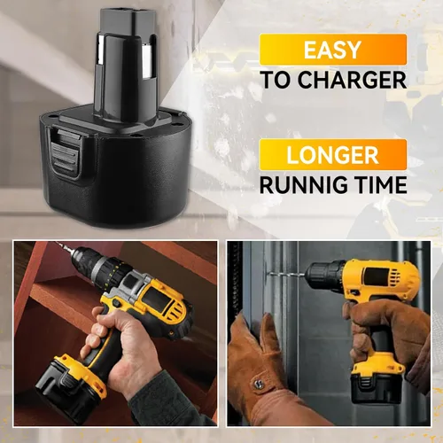 Miniatura 6 de Paquete de 2 baterías de repuesto de 4.8 Ah Ni-Mh prémium compatibles con Dewalt 9.6 V para batería Dewalt DW9062 DW9061 DW926 DE9036 DE9062