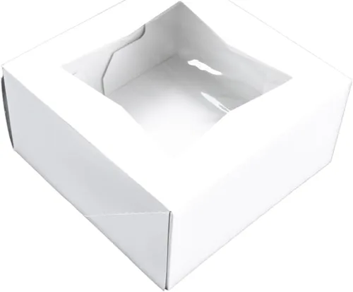 Southern Champion Bandeja 24023 paperboard ventana Panadería Caja, 6" longitud x 6" ancho x 3" Altura (Caso de 200), color blanco