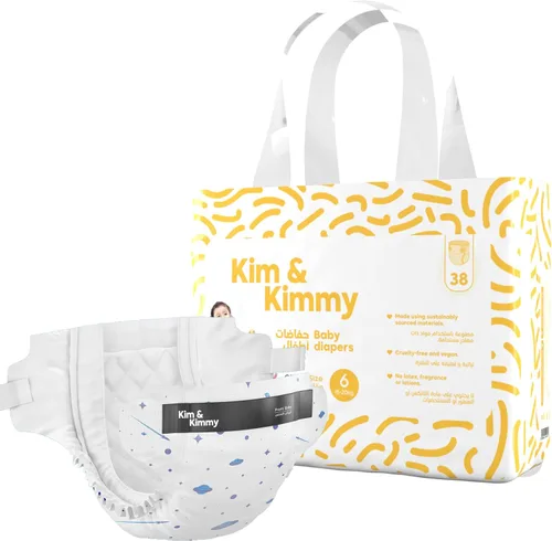 Miniatura 10 de Kim & Kimmy Pañales ecológicos, recién nacidos, hasta 11 libras, 32 pañales – Protección contra fugas de 12 horas, sin erupciones, hipoalergénicos