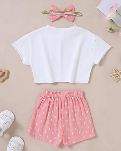 Miniatura 8 de YALLET Ropa de niña pequeña 2T 3T 4T 5T Niñas, manga corta impresión superior + pantalón 12, 18 24 meses, ropa de verano para bebé 1-5T