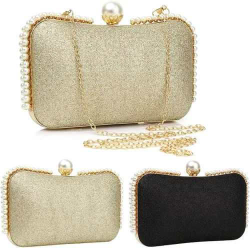Miniatura 5 de Bolso cruzado con asa superior para mujer bolso de noche con cuentas brillantes bolso de mano para fiesta graduación boda cóctel