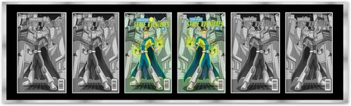 Miniatura 34 de Marco de cómic blanco mate para cómics publicado entre 1938 y 1955 (marco de madera maciza de cómic de la edad dorada) hecho para mostrar 4 cómics