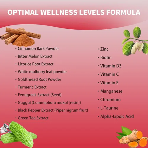 Miniatura 2 de Suplemento complejo de azúcar en la sangre, natural con 20 hierbas activas y vitaminas, incluyendo canela, melón amargo, pimienta negra, regaliz