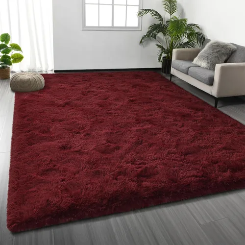 Miniatura 22 de Deerhoo - Alfombra de área, estilo shag, 4 x 6 pies, con teñido anudado, alfombra mullida y ultrasuave para sala de estar, alfombra de pelo