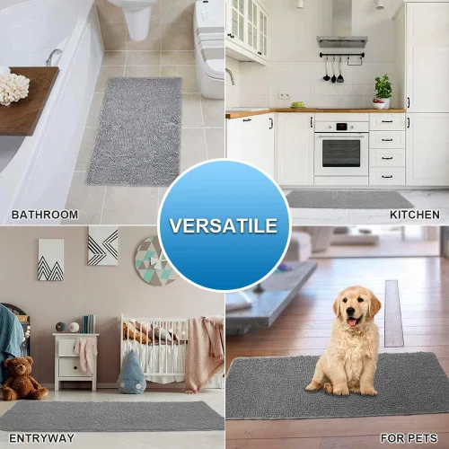 Miniatura 7 de Secura Alfombras de Baño, 47 x 28 Pulgadas, Extra Suaves y Gruesas, Alfombra de Baño Absorbente de Agua, Lavable a Máquina Alfombras de Baño Gris
