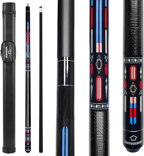 Miniatura 8 de HomeSeason 58" Pool Cue Stick 18oz Billiard Birch Wood 13mm Tip Cue Sticks Professional Low Deflection Pool Sticks with Cue Case D-18oz con bolsa