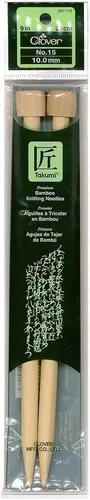 Miniatura 2 de Clover, agujas de tejido de punto, de bambú, tamaño 13", 14