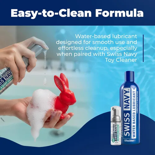 Miniatura 8 de Swiss Navy Lubricante a base de agua de alta calidad, 12 onzas, gel lubricante para hombres, mujeres y parejas, seguro para juguetes, fórmula que