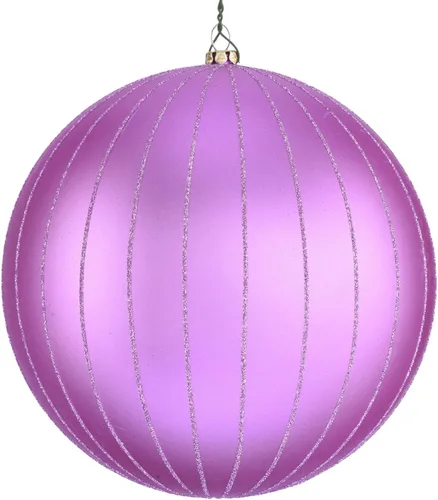 Miniatura 45 de Vickerman Adorno navideño de bola de avena mate con purpurina de 5 pulgadas. Incluye 4 piezas por bolsa.