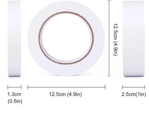 Miniatura 2 de 2 rollos de cinta adhesiva de doble cara, dos tamaños diferentes de cinta adhesiva de doble cara, ideal para manualidades y artes, álbumes