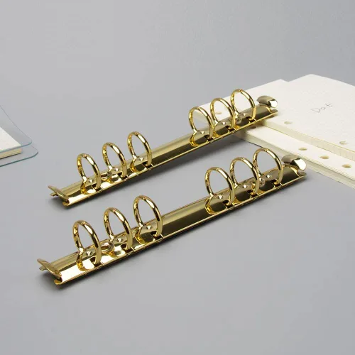 Miniatura 7 de 2 piezas de mecanismo de carpeta de 6 anillas A6, kit de reemplazo de mecanismo de cuaderno, clip dorado de metal, anilla redonda, encuadernación