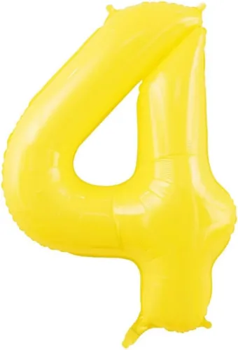 Miniatura 2 de Globos amarillos grandes de 40 pulgadas con corona, globos de helio de aluminio número 4, decoraciones de 4º cumpleaños, suministros de fiesta