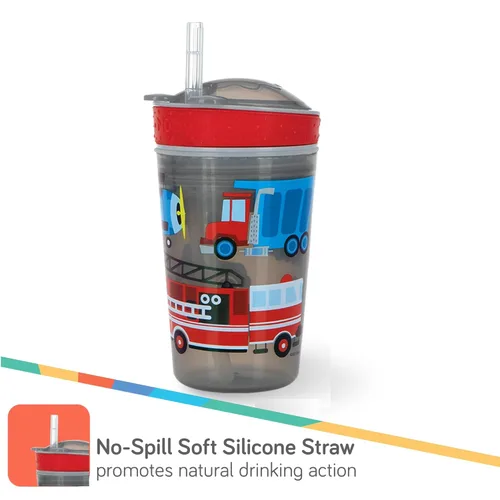 Miniatura 2 de Nuby Tazón de aperitivo todo en uno y taza de popote suave antiderrames, los colores y las impresiones de Snack N' Sip pueden variar. Capacidad