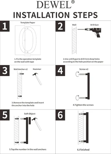 Miniatura 8 de DEWEL Números de Casa Flotantes Grandes de 8 Pulgadas para Exterior, Números de Dirección de Casa Modernos Negros para Decoración de Señalización