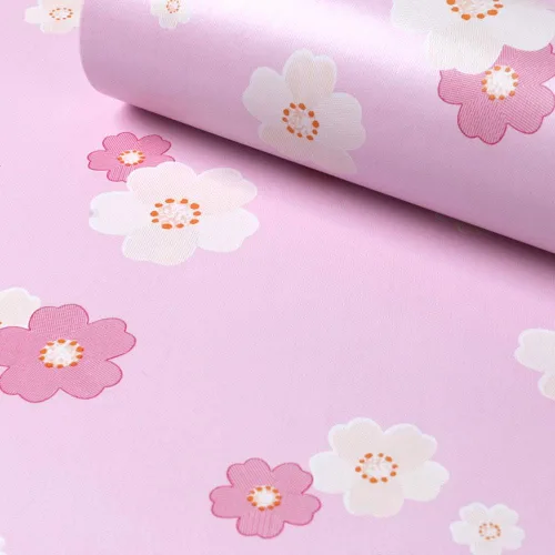 PoetryHome Papel de pared de vinilo autoadhesivo con diseño de flores rosadas, para gabinetes, aparador, cajón, rollo de papel tapiz vintage floral