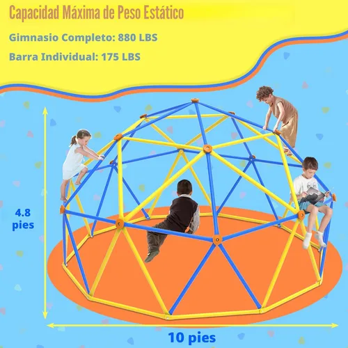 Miniatura 2 de Gardenature - Cúpula de escalada de 10 pies, gimnasio de jungla al aire libre para niños, cúpula geométrica para escalar con soporte de 880 libras