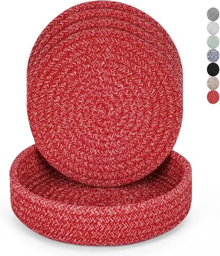 Salvamanteles para platos calientes, ollas y sartenes, almohadillas calientes con cesta de almacenamiento, soportes para ollas para cocina, tapete