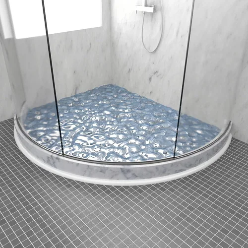 Miniatura 4 de Duzzy 98 Pulgadas de Moldura Flexible de Cuarto de Círculo, Barrera de Agua de Ducha de Silicona de Goma Pelar y Pegar Adecuada para la Esquina