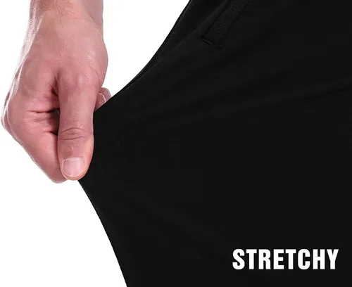 Miniatura 4 de clothin Pantalones deportivos para hombre con bolsillos con cremallera, pantalones deportivos para correr, entrenar, descansar, hacer deporte casual