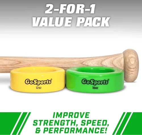 Miniatura 3 de GoSports Baseball and Softball Bat Weights - 2 Pack Baseball Donuts - 16 oz & 12 oz