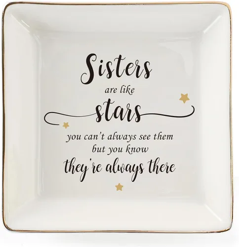 Miniatura 2 de HOME SMILE - Bandeja de cerámica para anillos para mamá, hermana, amigas