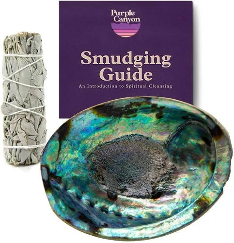 Miniatura 9 de Purple Canyon Kit de Meditación de Afirmación con Kit de Sahumerio de Salvia Blanca y Tarjetas de Afirmación para Atención Plena y Alivio del Estrés