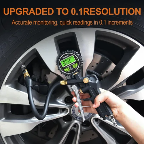 Miniatura 3 de SAFELIFE Medidor Digital de Presión de Neumáticos con Inflador, Portabrocas de Aire de 250 PSI con Manómetro y Accesorio Inflador de Neumáticos