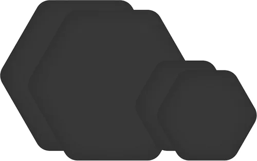 GEAR AID Tenacious Tape Hex – Parches de reparación de 6.35 cm y 3.81 cm (4 parches: dos de 6.35 cm y dos de 3.81 cm, negro) – Adhesivo de pelar y