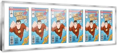 Miniatura 112 de Poster Palooza Marco de cómic con paspartú para 1 cómic de la Edad de Bronce publicado entre 1970 y 1985, marco de cómic negro para cómic de 7.25 x