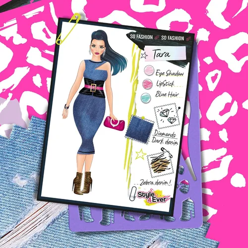 Miniatura 12 de Canal Toys Style 4 Ever Estudio de Diseño de Moda, Diseña tus Propias Modas, Hojas de Diseño con Plantillas, Pegatinas y Telas, Añade