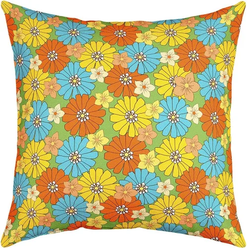 Miniatura 7 de Erosebridal Groovy Flower Power - Funda de almohada de 16 x 16 pulgadas, bonita funda de almohada floral bohemia de los años 60S y 70S, funda
