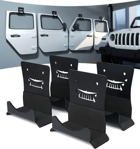 Miniatura 9 de Perchas de almacenamiento para puertas compatibles con Jeep Wrangler 1956-2024, soporte de almacenamiento de puerta extraíble montado en la pared