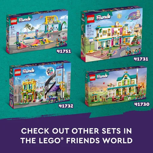 Miniatura 5 de LEGO Friends Downtown Flower and Design Stores 41732 Juego de Construcción - Juguete Construible con Apartamento, Tiendas, Casa y Personajes