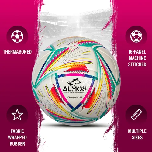 Miniatura 4 de Almos Champion - Balón de fútbol profesional, para ligas, clubes, entrenamiento, rendimiento de partidos, fútbol en interiores y exteriores, 16