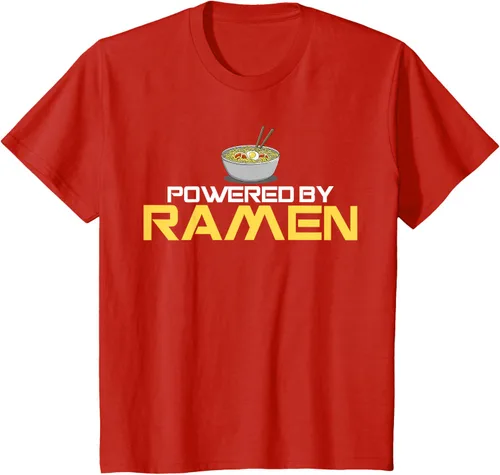 Miniatura 55 de Camiseta de fideos de anime japoneses Powered By Ramen, Negro, S